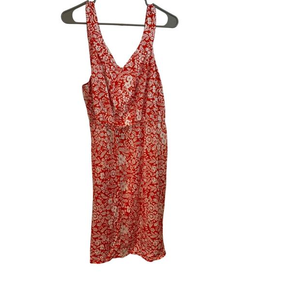 Market & Spruce Red Floral Sleeveless Dress Size Large – Summer Casual Midi - Picture 3 of 7